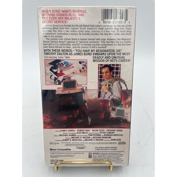 James Bond 007 "Licence To Kill" VHS Tape Timothy Dalton Classic Spy Action Movi - Picture 2 of 2